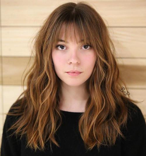 wispy bangs long hair